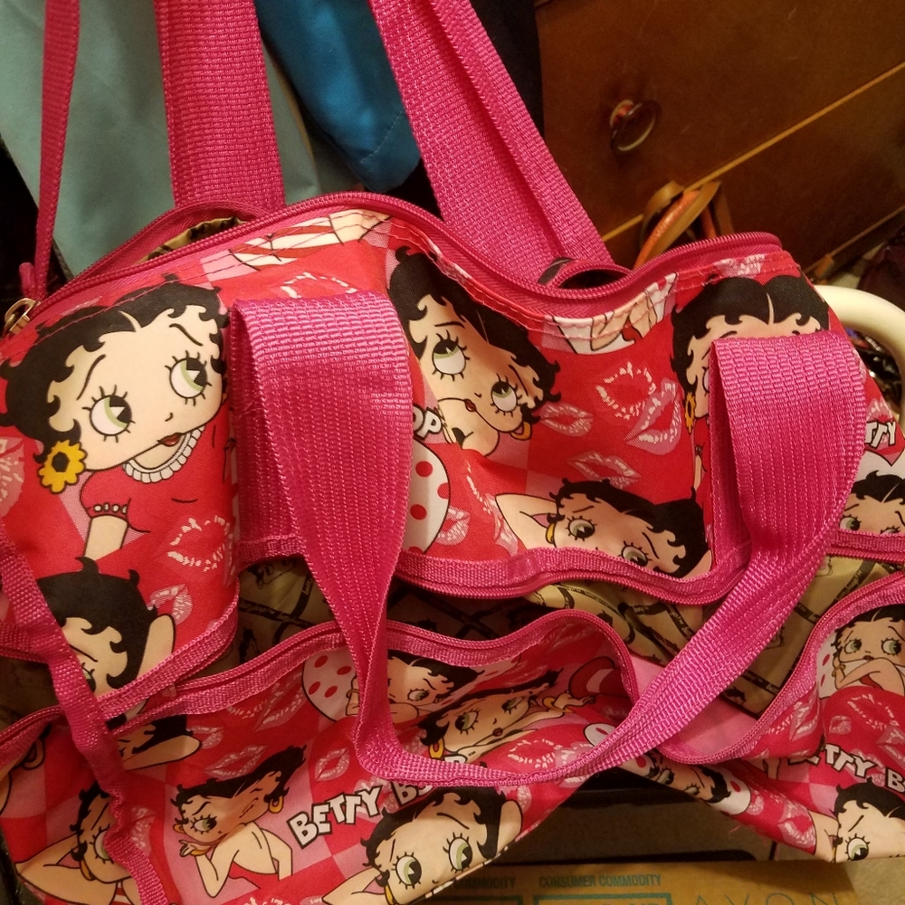 Large size Betty Boop Duffle Bag/Purse Please go - Picture 9 of 11